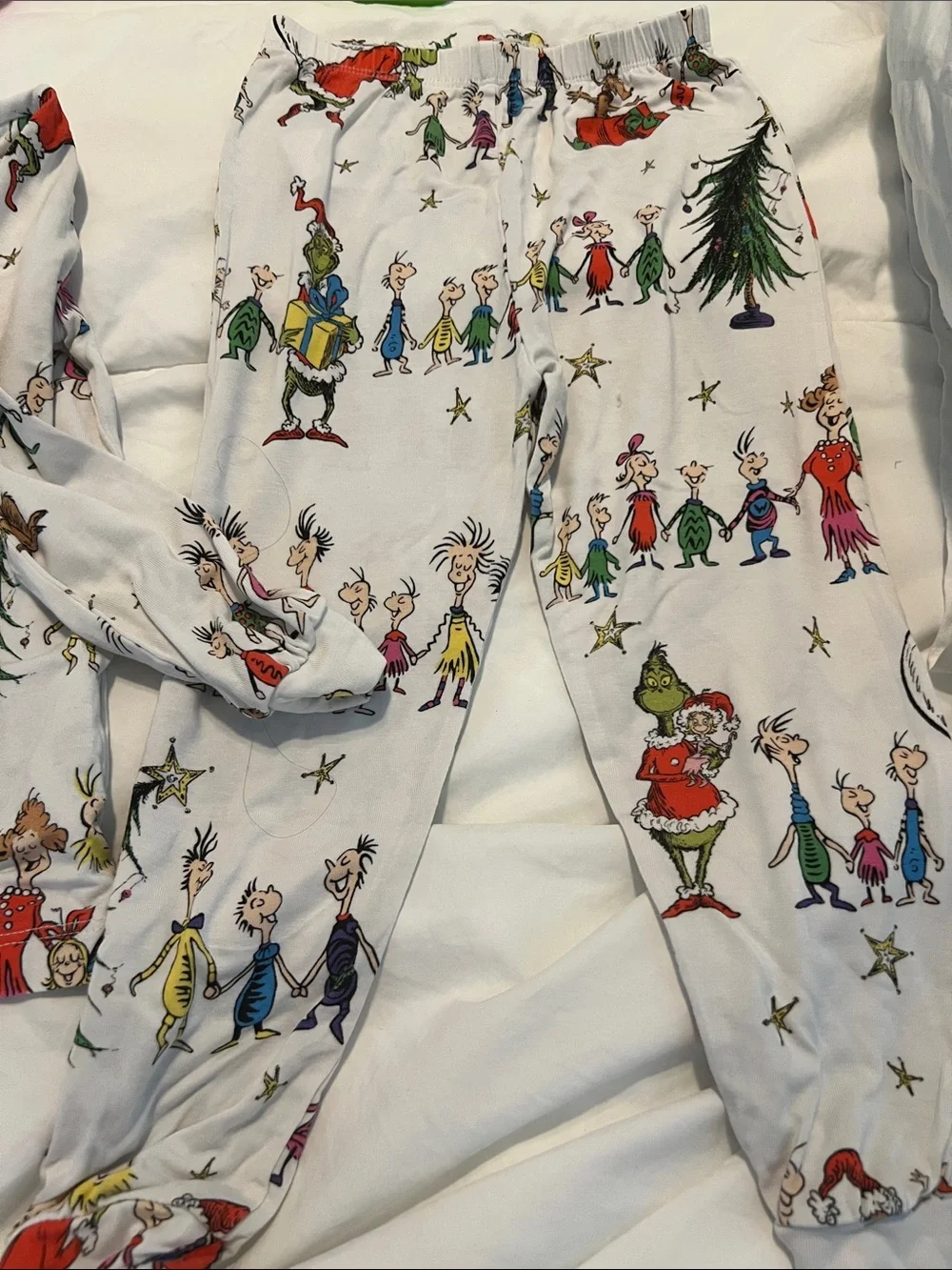 Pottery Barn Kids' Holiday The Grinch Character Pajama Set - White Multicolor